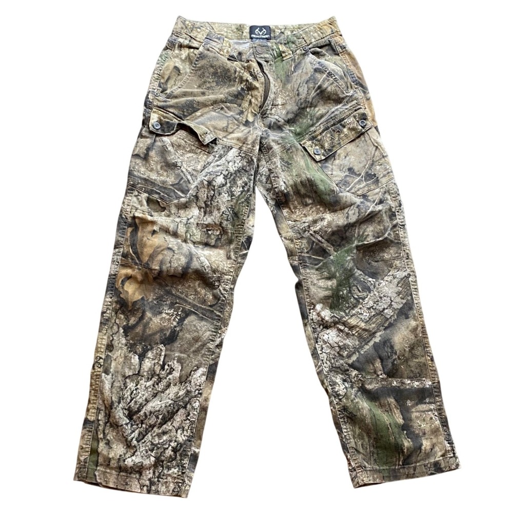 Realtree APX Camo Cargo Pants Mens Small‎ 34-36 Brown Green Utility 36012994